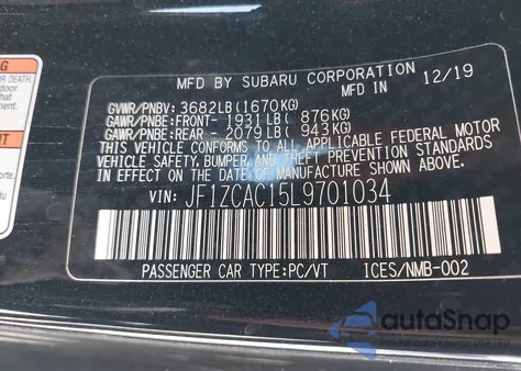 2020 Subaru Brz Limited из США, поврежденный, VIN JF1ZCAC15L9701034